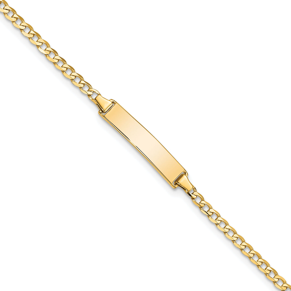 14k Flat Curb Link ID Bracelet-LID70-7