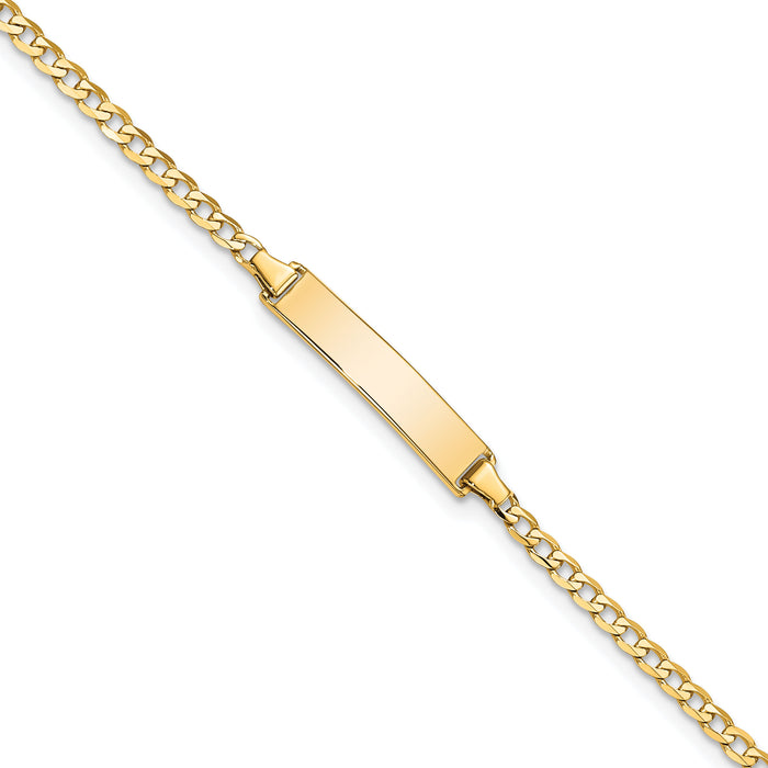 14k Flat Curb Link ID Bracelet-LID70-7