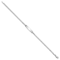 14k WG Soft Diamond Shape Flat Curb Link ID Bracelet-LID70CW-7