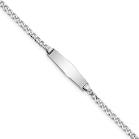 14k WG Soft Diamond Shape Flat Curb Link ID Bracelet-LID70CW-7