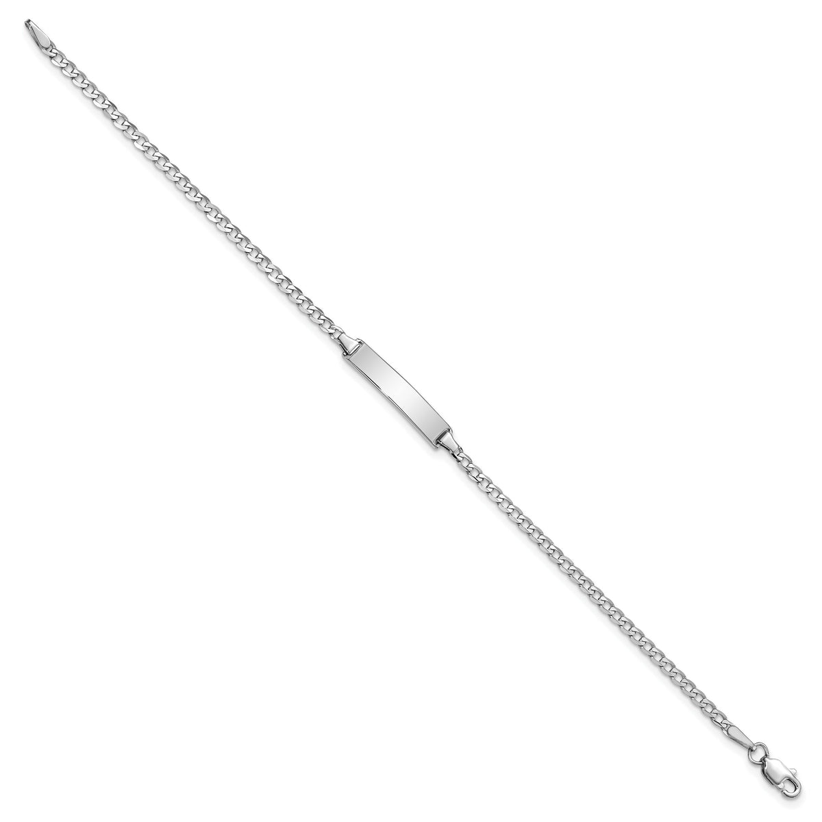 14k WG Flat Curb Link ID Bracelet-LID70W-7