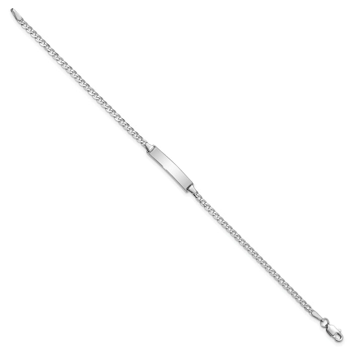 14k WG Flat Curb Link ID Bracelet-LID70W-7