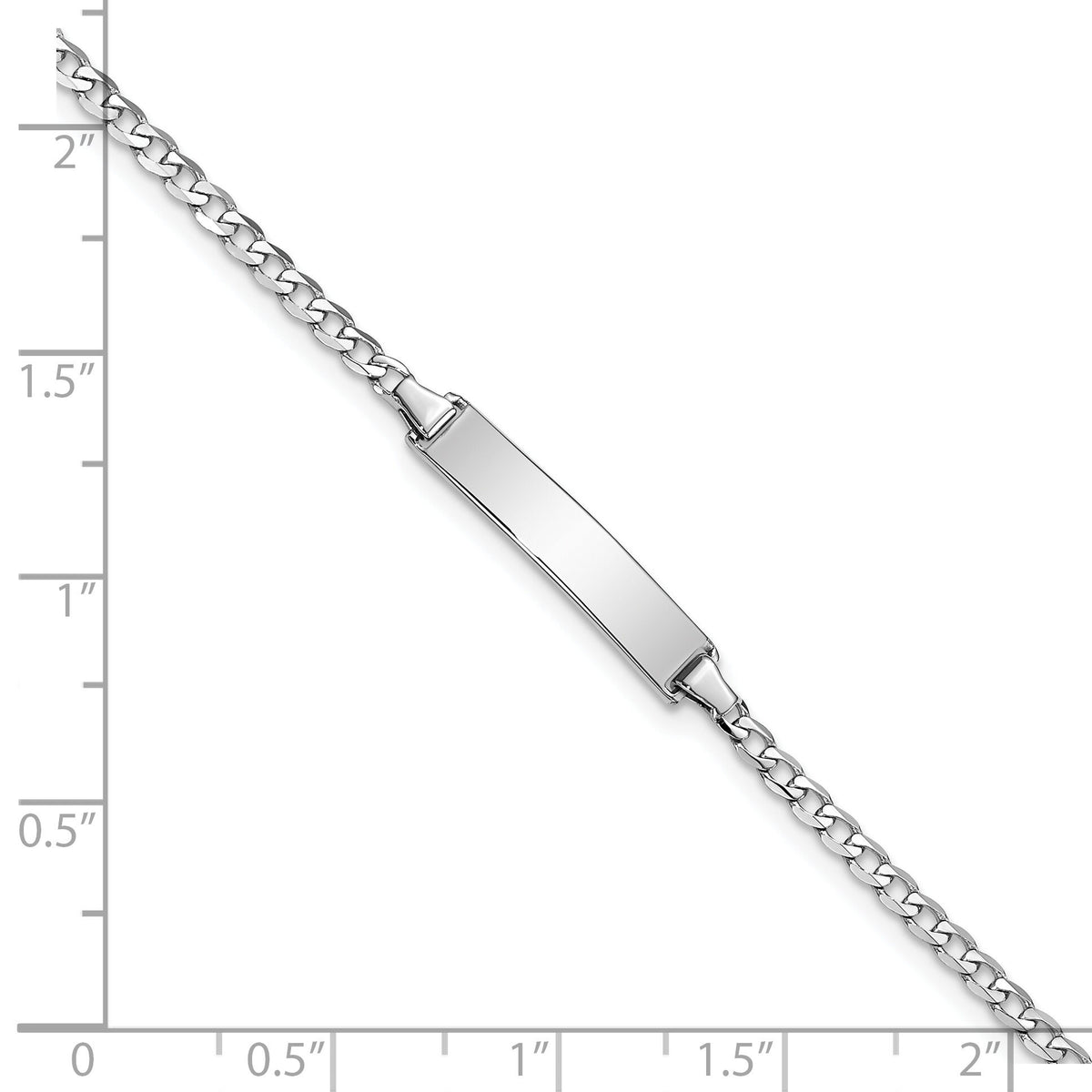 14k WG Flat Curb Link ID Bracelet-LID70W-7