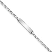14k WG Flat Curb Link ID Bracelet-LID70W-7