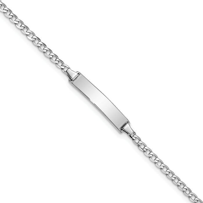 14k WG Flat Curb Link ID Bracelet-LID70W-7
