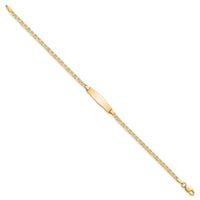 14k Soft Diamond Shape Flat Anchor Link ID Bracelet-LID71C-7