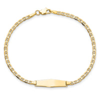 14k Soft Diamond Shape Flat Anchor Link ID Bracelet-LID71C-7