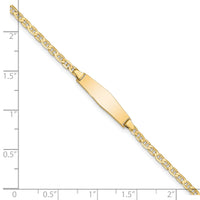 14k Soft Diamond Shape Flat Anchor Link ID Bracelet-LID71C-7