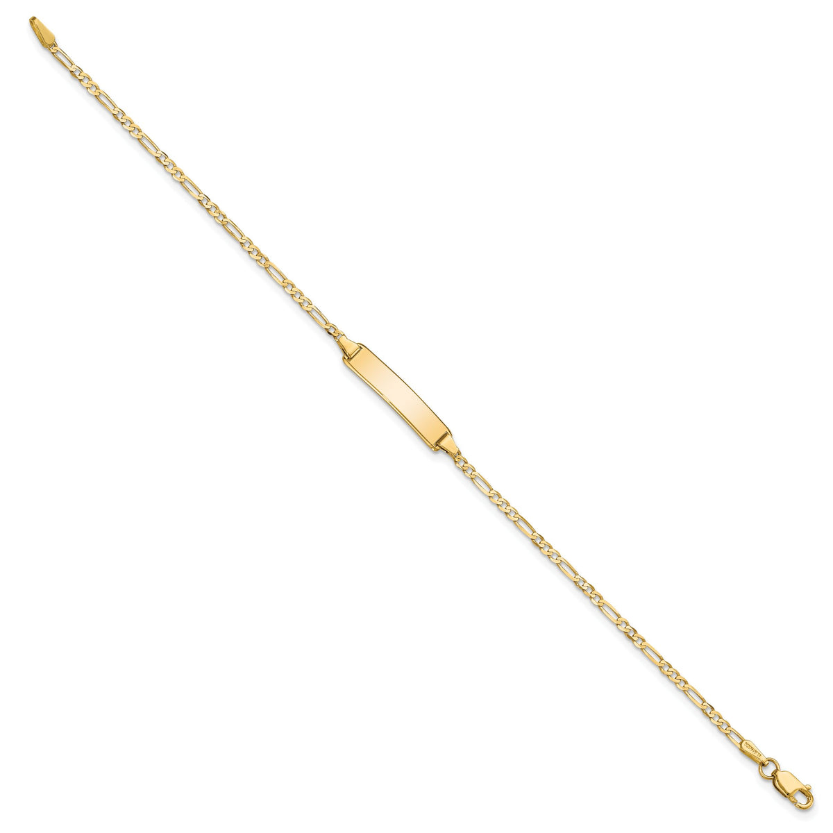 14k Flat Figaro Link ID Bracelet-LID72-8
