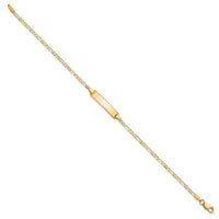 14k Flat Figaro Link ID Bracelet-LID72-8