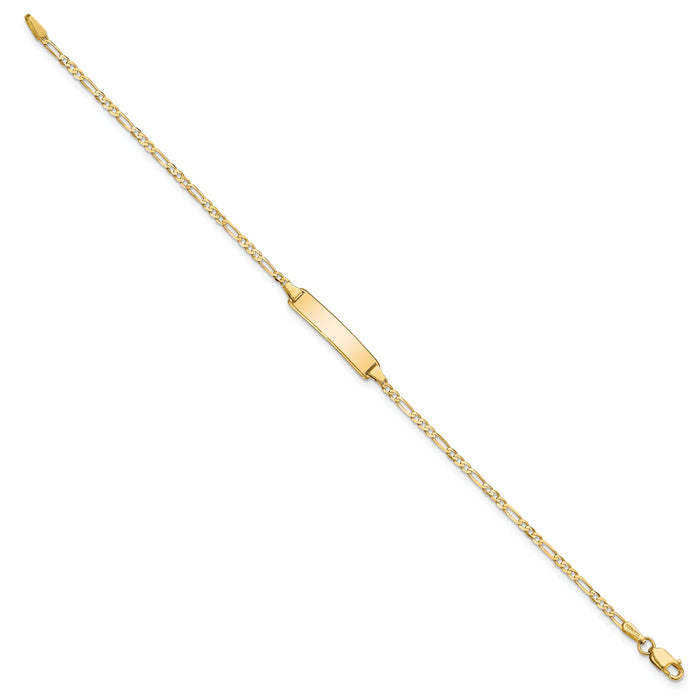 14k Flat Figaro Link ID Bracelet-LID72-8