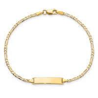 14k Flat Figaro Link ID Bracelet-LID72-8