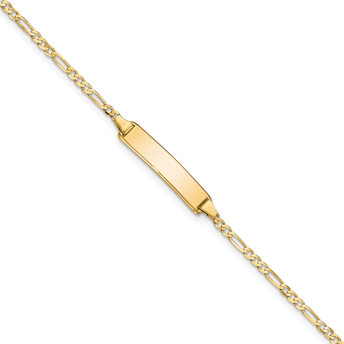 14k Flat Figaro Link ID Bracelet-LID72-8