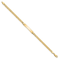 14k Flat Curb Link ID Bracelet-LID73-7