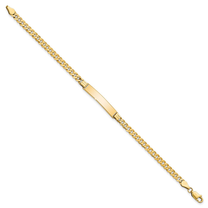 14k Flat Curb Link ID Bracelet-LID73-7
