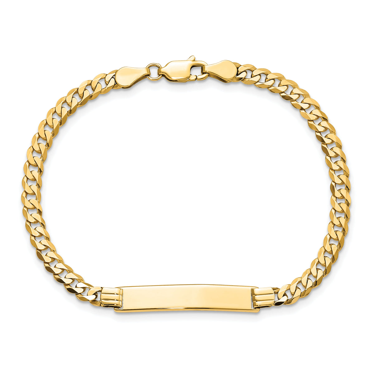 14k Flat Curb Link ID Bracelet-LID73-7
