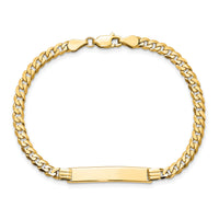 14k Flat Curb Link ID Bracelet-LID73-7