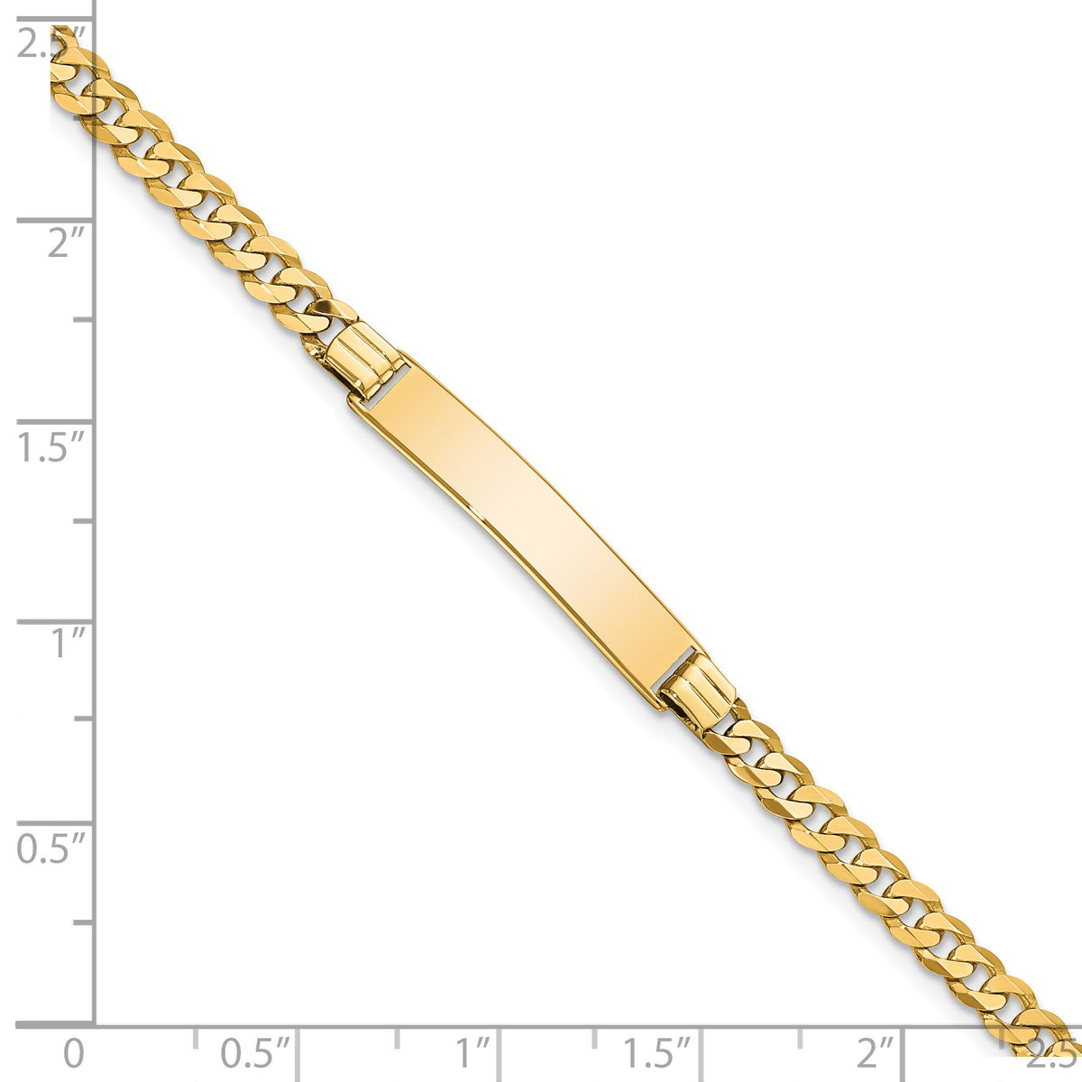 14k Flat Curb Link ID Bracelet-LID73-7