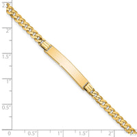 14k Flat Curb Link ID Bracelet-LID73-7