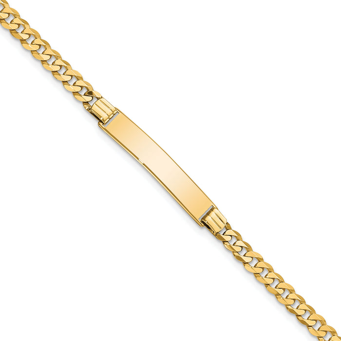 14k Flat Curb Link ID Bracelet-LID73-7