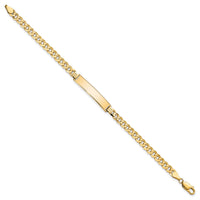 14k Flat Curb Link ID Bracelet-LID74-8