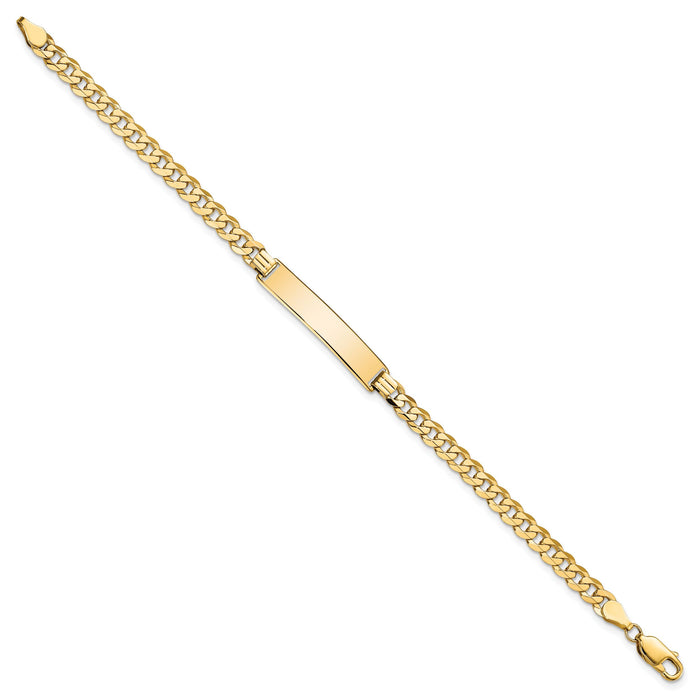 14k Flat Curb Link ID Bracelet-LID74-8