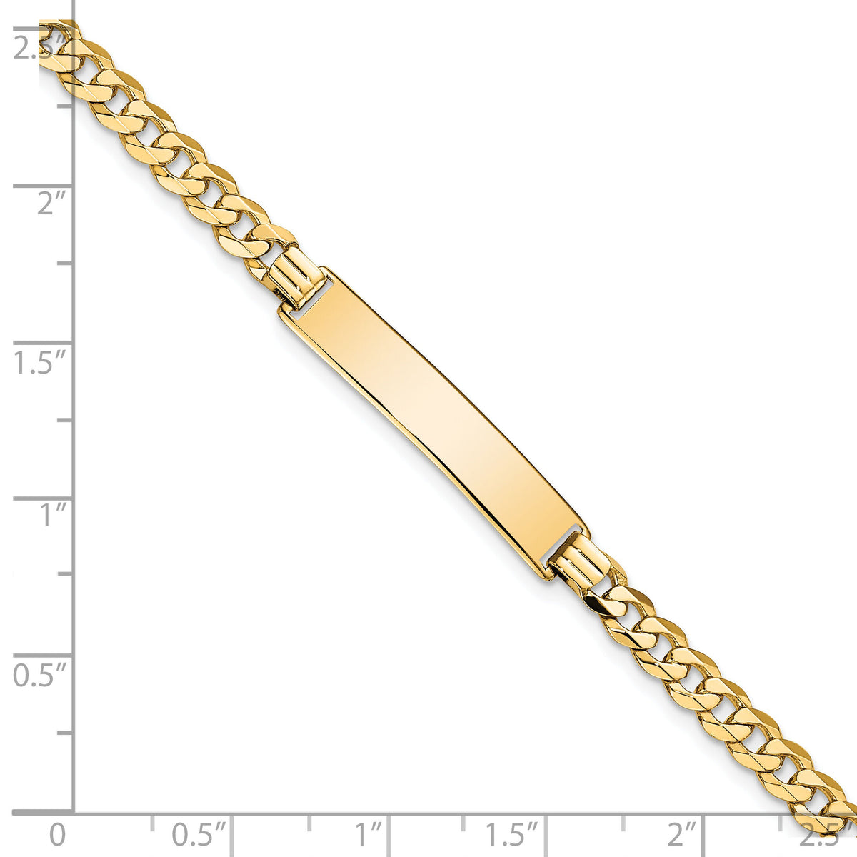 14k Flat Curb Link ID Bracelet-LID74-8