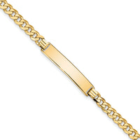 14k Flat Curb Link ID Bracelet-LID74-7