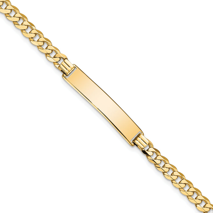 14k Flat Curb Link ID Bracelet-LID74-7