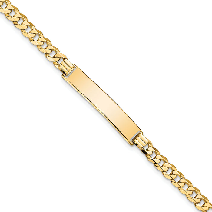 14k Flat Curb Link ID Bracelet-LID74-8