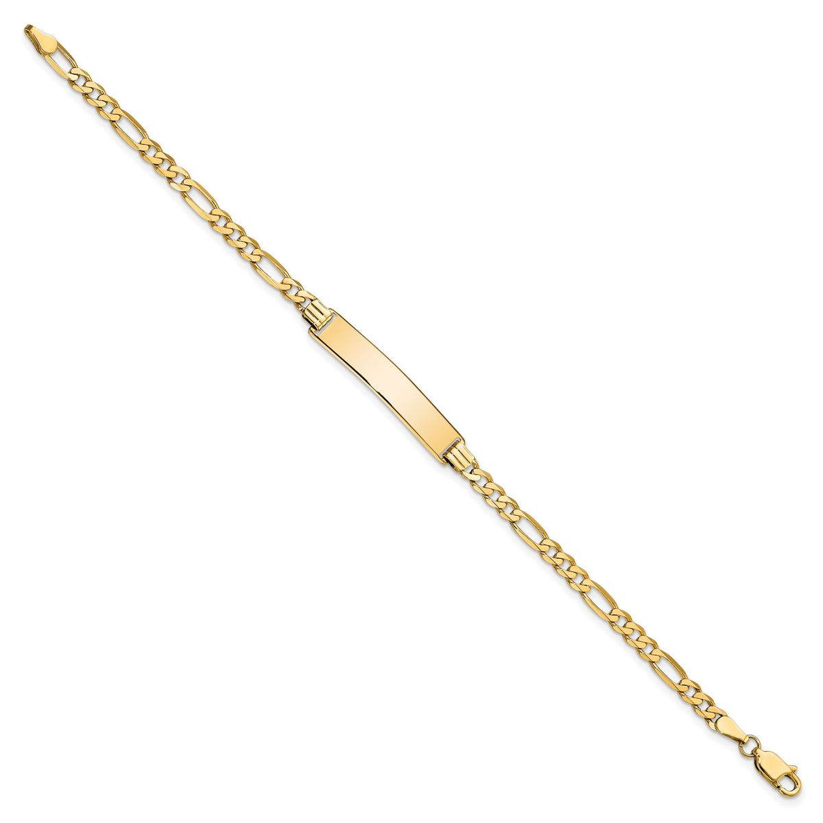 14k Flat Figaro Link ID Bracelet-LID75-7