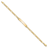 14k Flat Figaro Link ID Bracelet-LID75-8