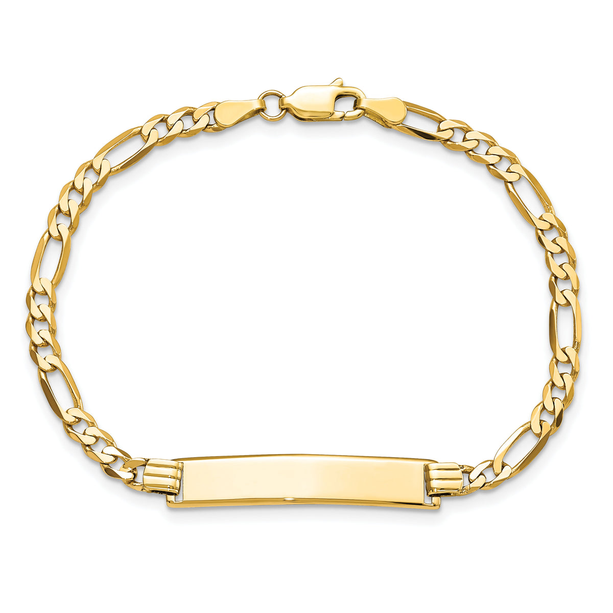 14k Flat Figaro Link ID Bracelet-LID75-8
