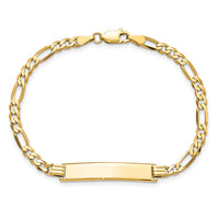 14k Flat Figaro Link ID Bracelet-LID75-8