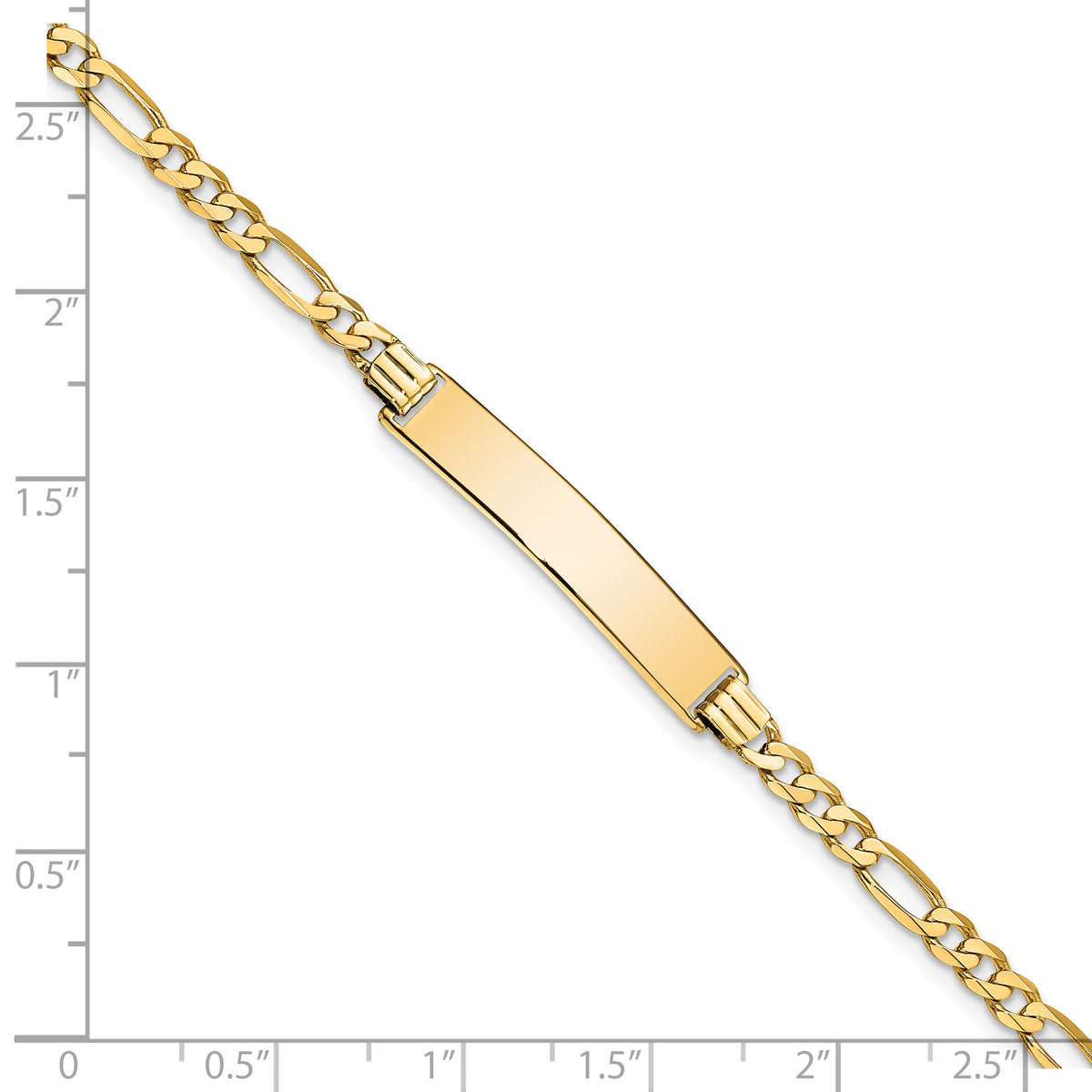 14k Flat Figaro Link ID Bracelet-LID75-7