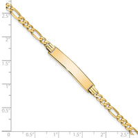 14k Flat Figaro Link ID Bracelet-LID75-7