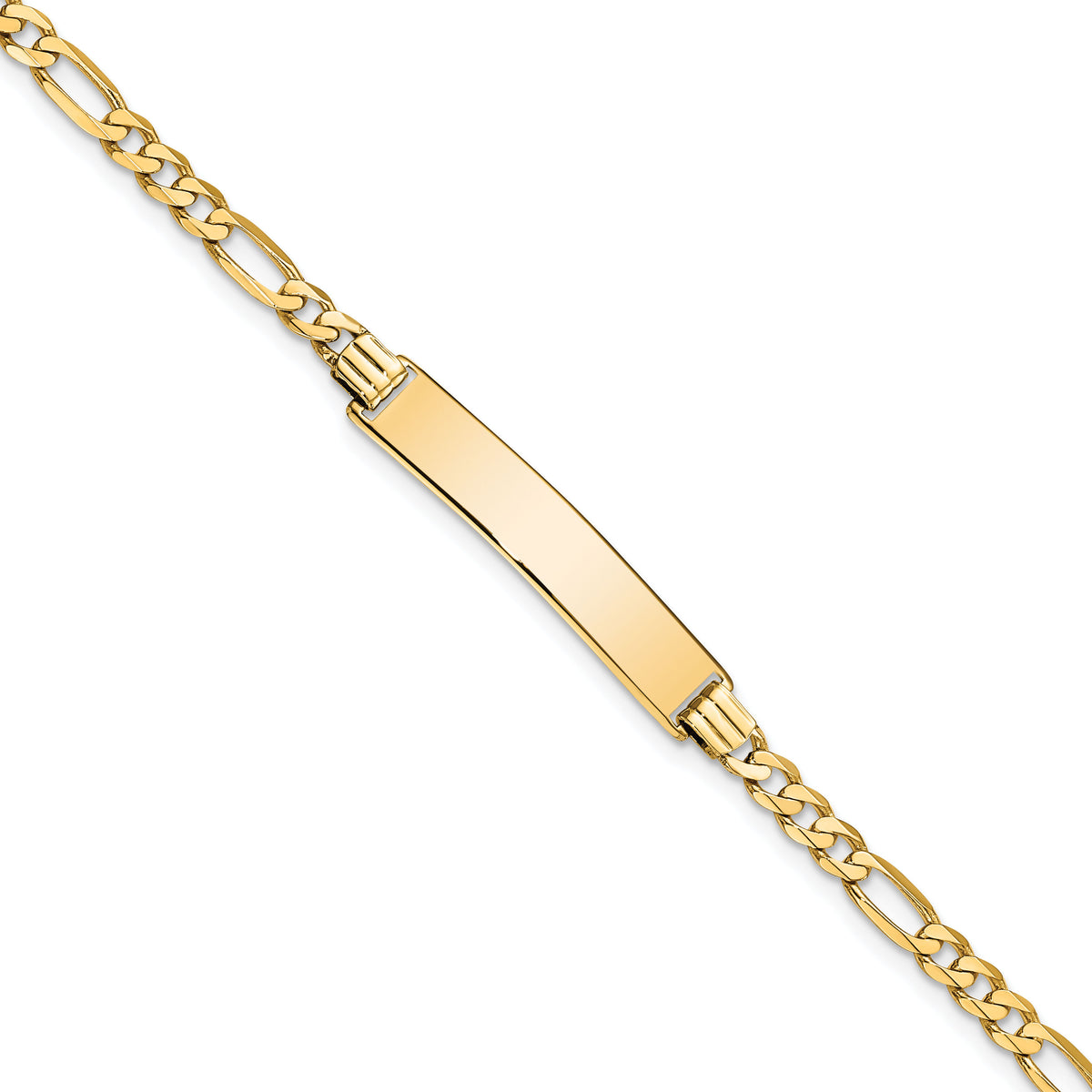14k Flat Figaro Link ID Bracelet-LID75-7