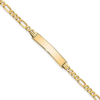 14k Flat Figaro Link ID Bracelet-LID75-7