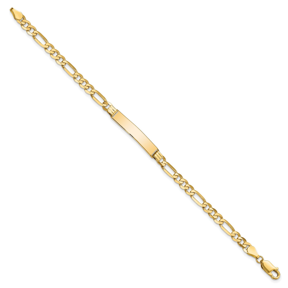 14k Flat Figaro Link ID Bracelet-LID76-8