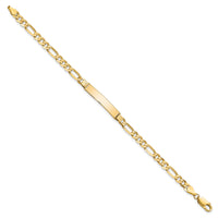 14k Flat Figaro Link ID Bracelet-LID76-8