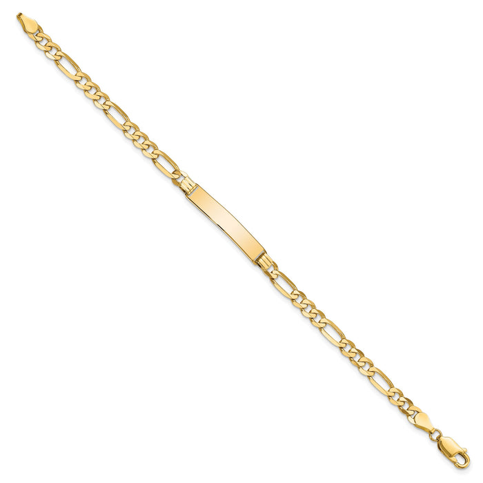14k Flat Figaro Link ID Bracelet-LID76-8