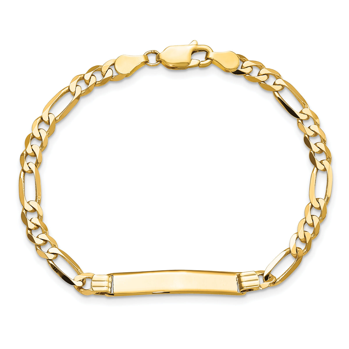 14k Flat Figaro Link ID Bracelet-LID76-7