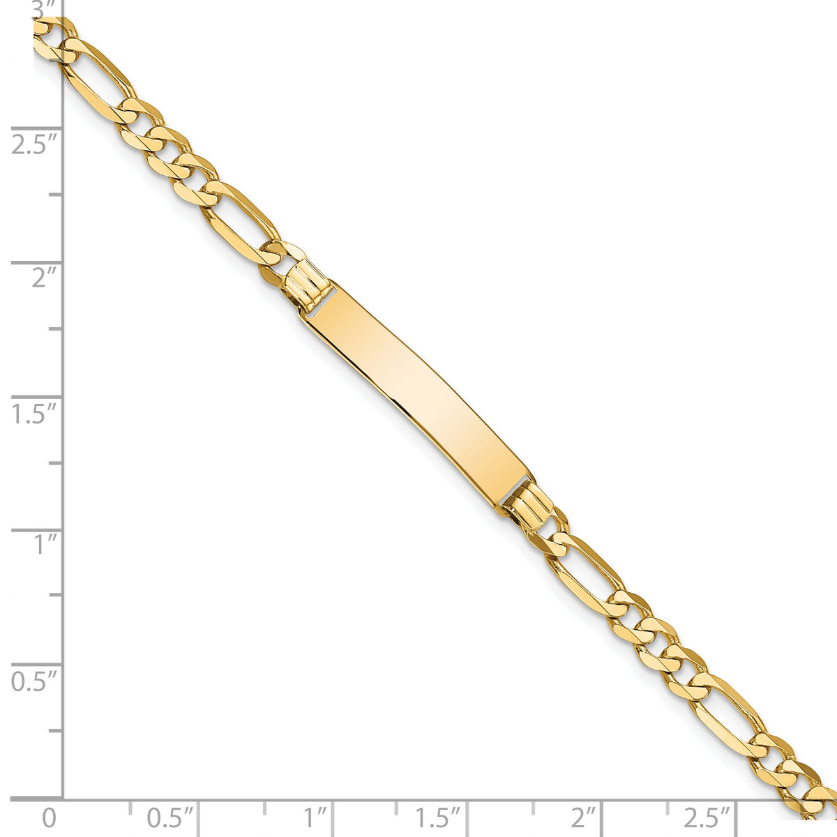 14k Flat Figaro Link ID Bracelet-LID76-7