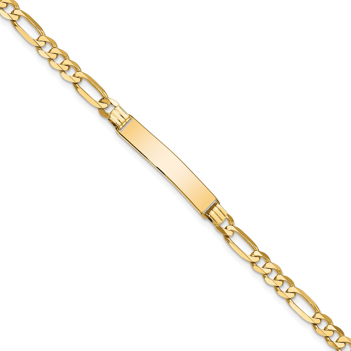 14k Flat Figaro Link ID Bracelet-LID76-7