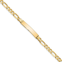 14k Flat Figaro Link ID Bracelet-LID76-7