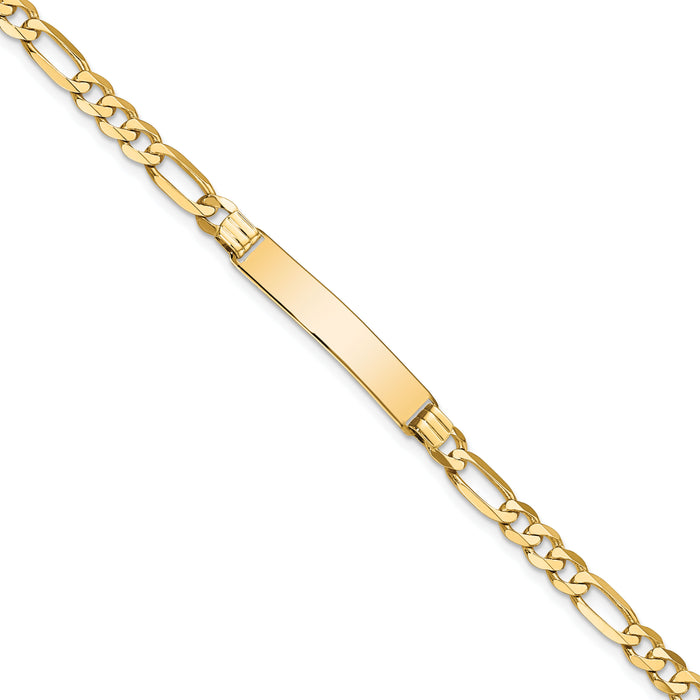 14k Flat Figaro Link ID Bracelet-LID76-7