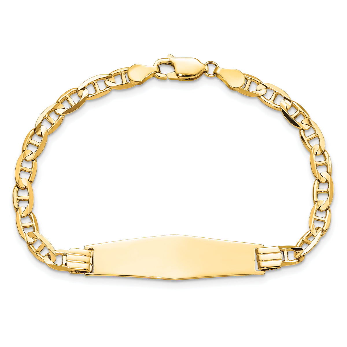 14k Anchor Link Soft Diamond Shape ID Bracelet-LID77C-8