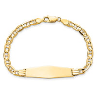 14k Anchor Link Soft Diamond Shape ID Bracelet-LID77C-8