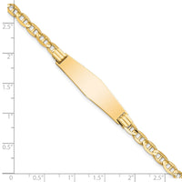 14k Anchor Link Soft Diamond Shape ID Bracelet-LID77C-8