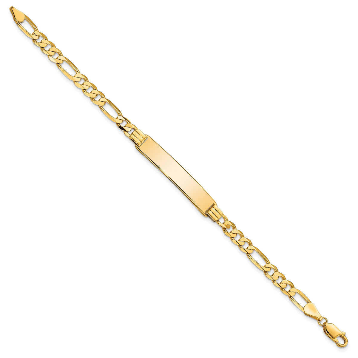 14k Flat Figaro Link ID Bracelet-LID78-7